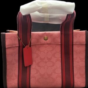NWT Coach Small Pink Canvas  Tote